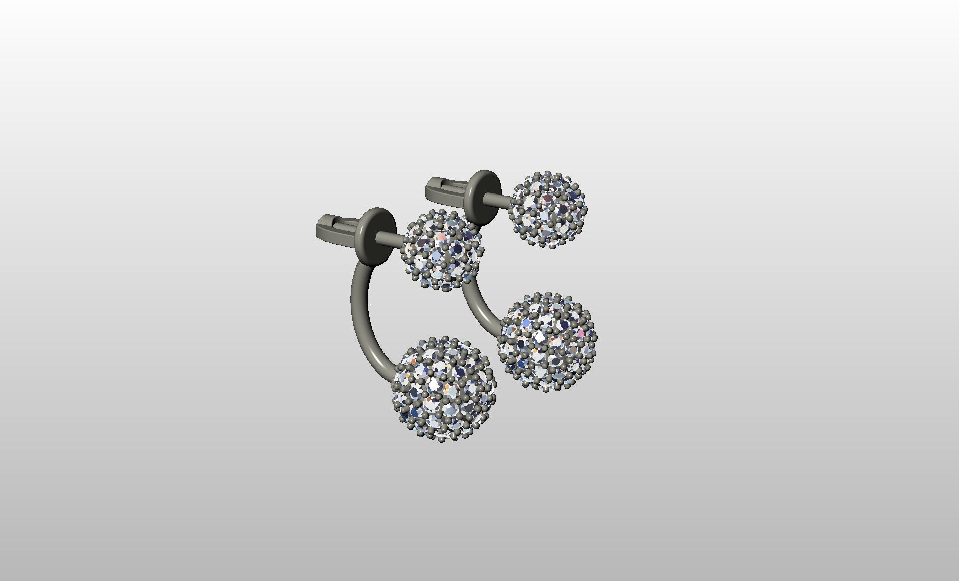 Earrings studs balls jacks 3D print model_18