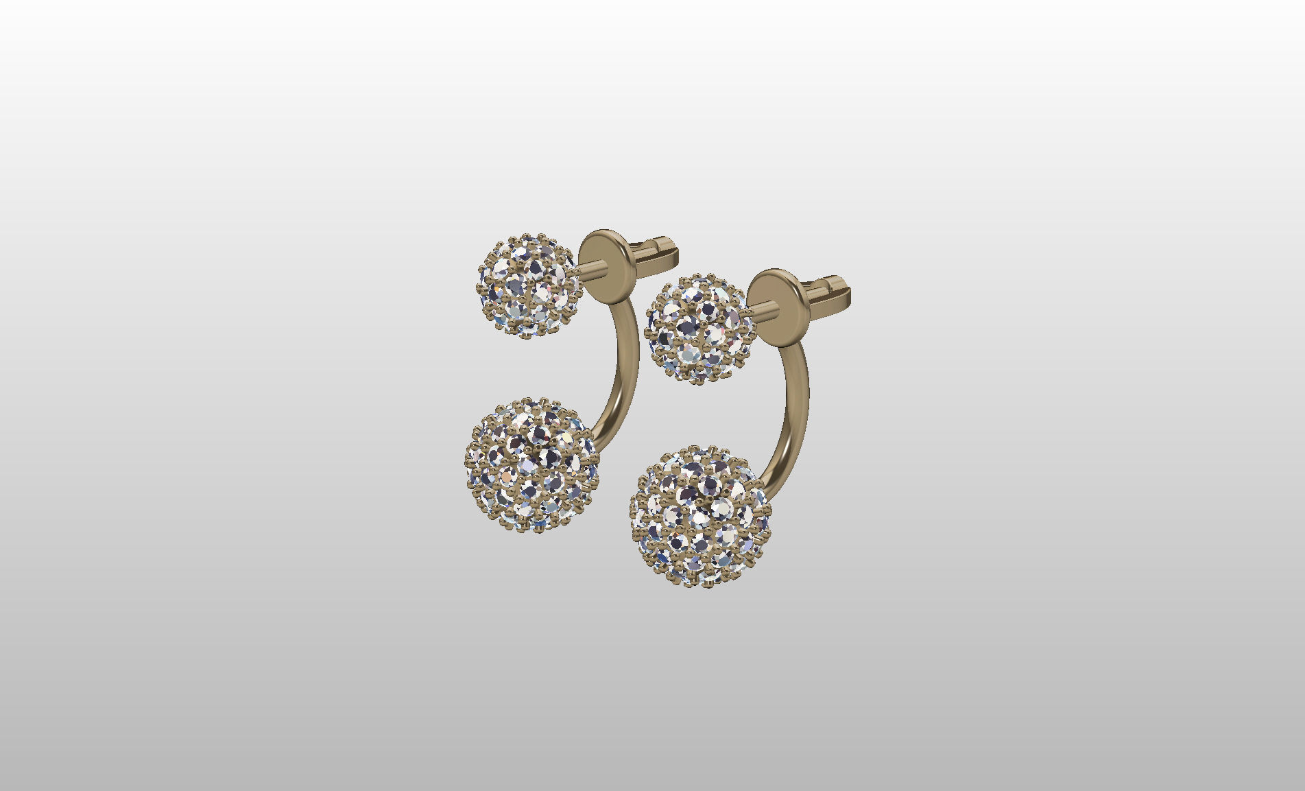 Earrings studs balls jacks 3D print model_25