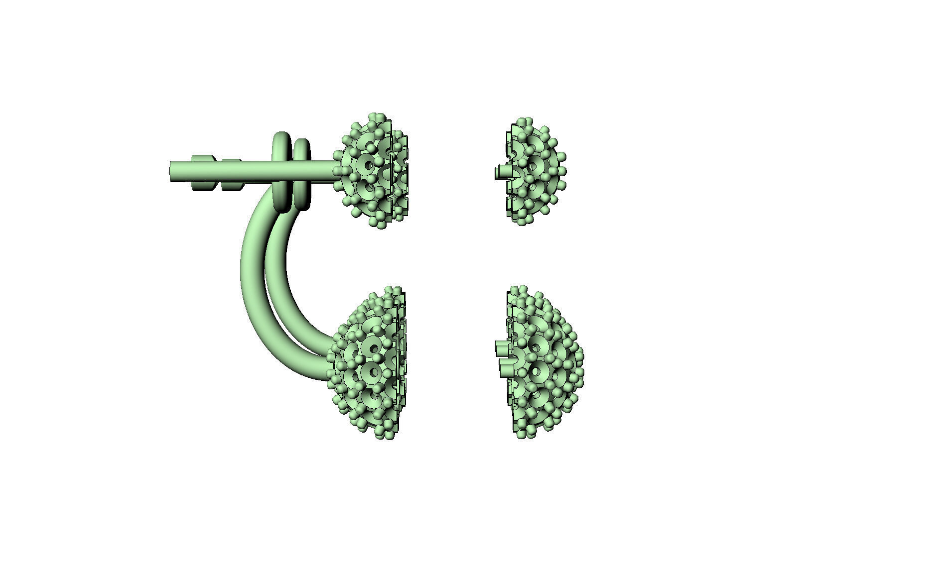 Earrings studs balls jacks 3D print model_7