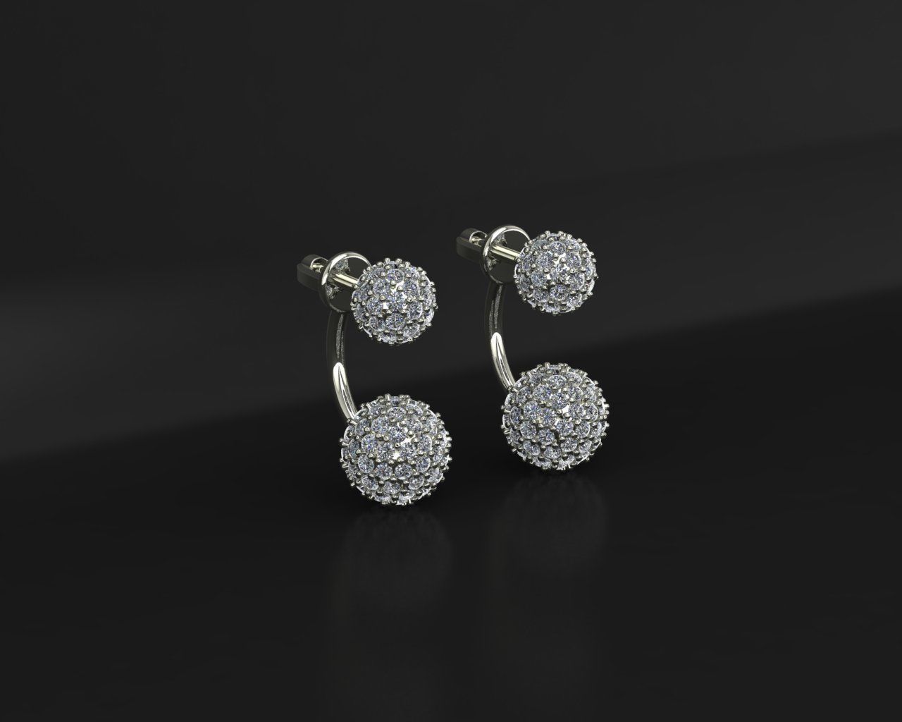 Earrings studs balls jacks 3D print model_1