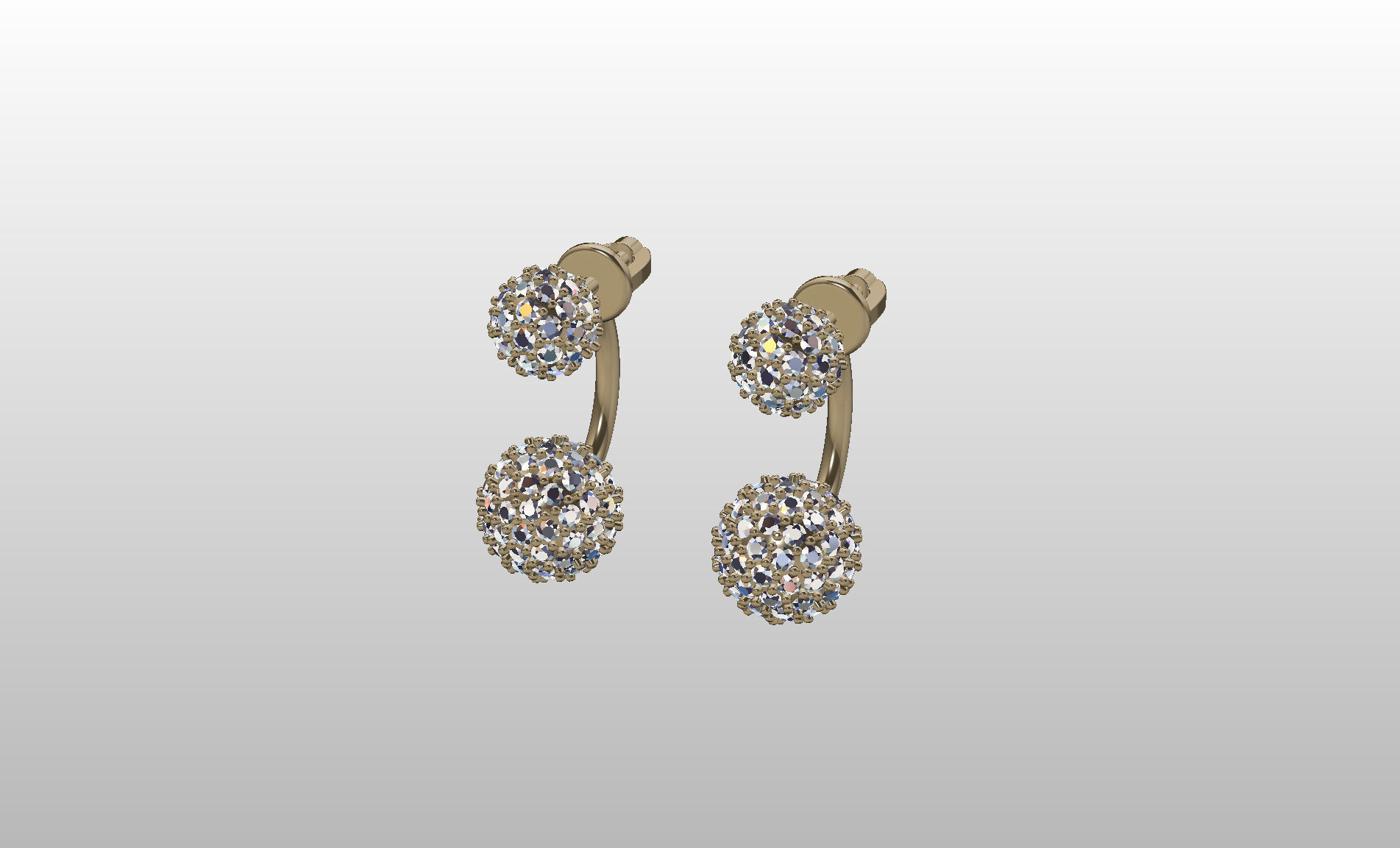 Earrings studs balls jacks 3D print model_26