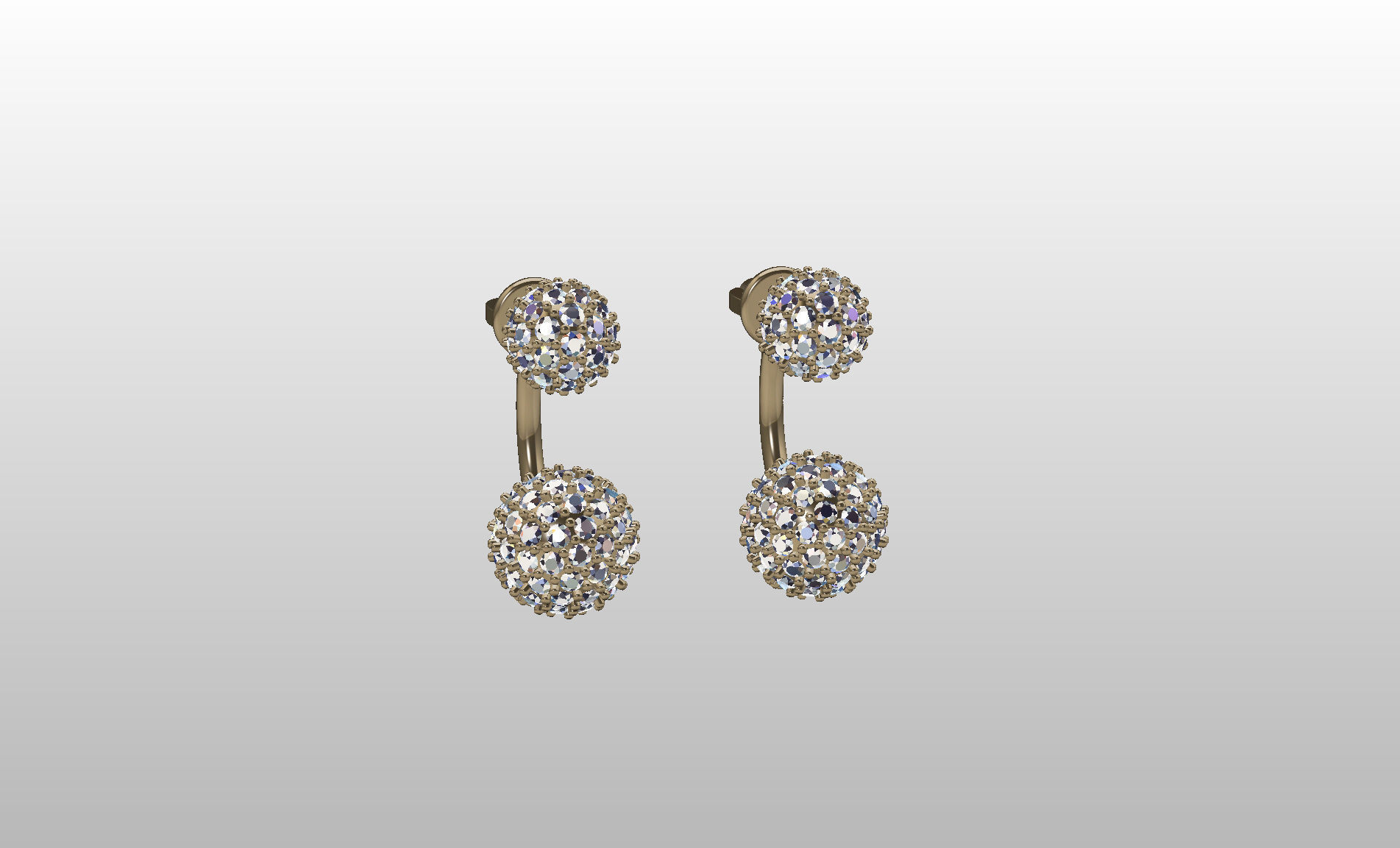 Earrings studs balls jacks 3D print model_27