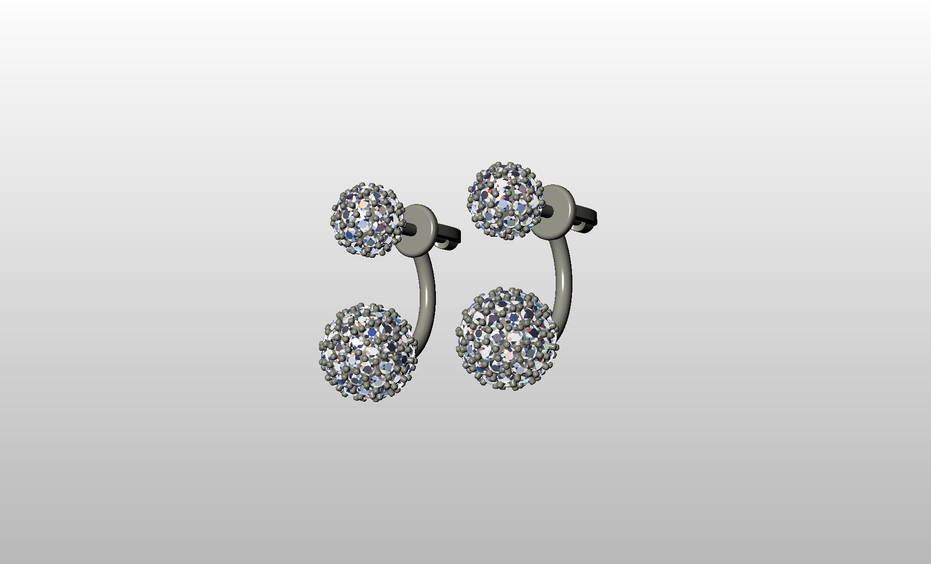 Earrings studs balls jacks 3D print model_13