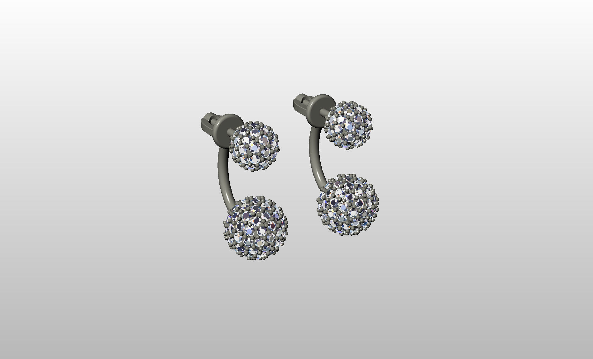 Earrings studs balls jacks 3D print model_9