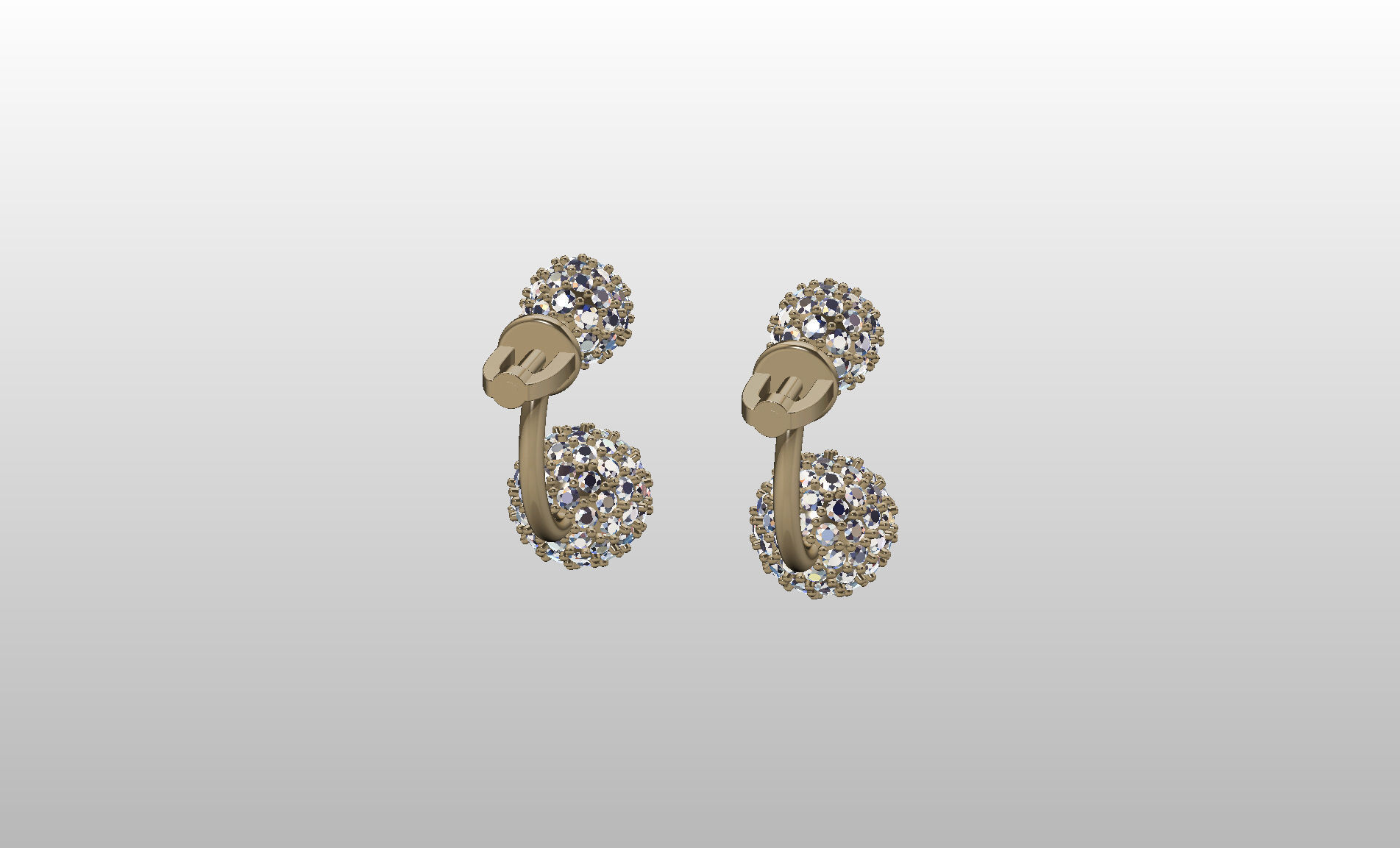 Earrings studs balls jacks 3D print model_34