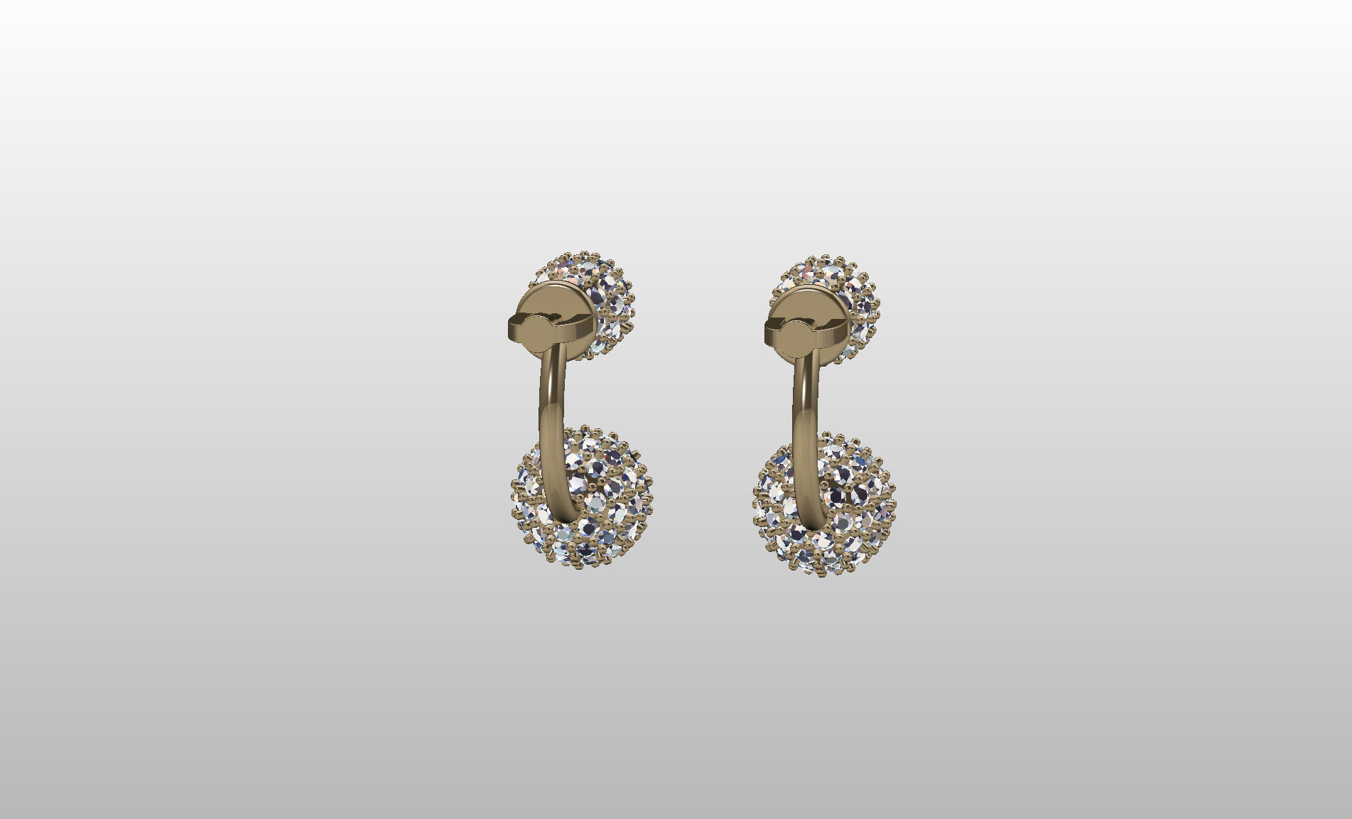 Earrings studs balls jacks 3D print model_33