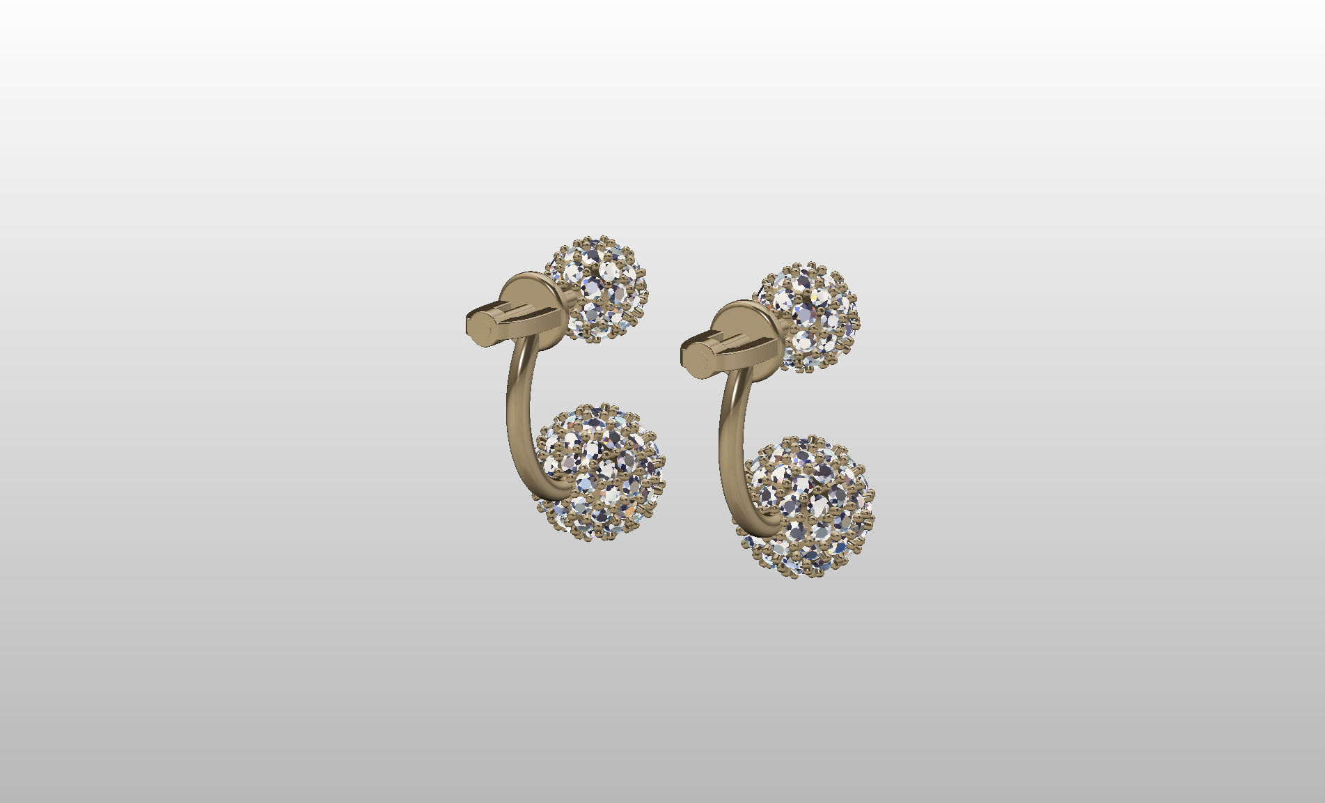 Earrings studs balls jacks 3D print model_32