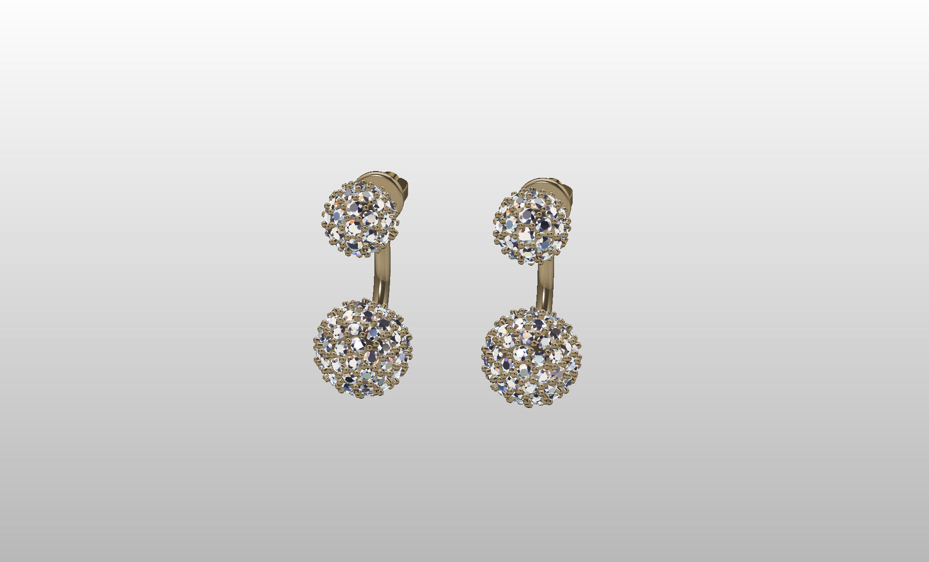 Earrings studs balls jacks 3D print model_28