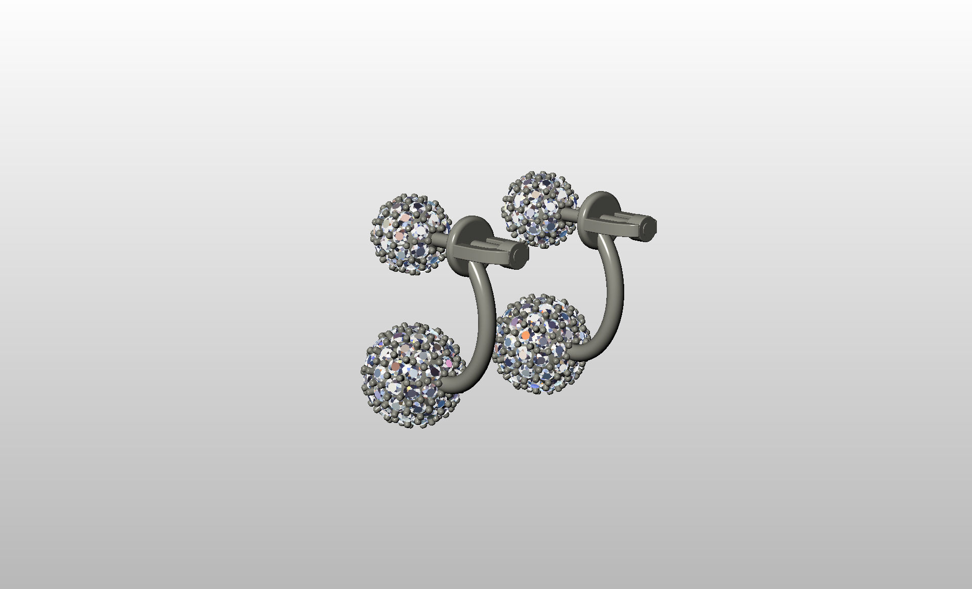 Earrings studs balls jacks 3D print model_23