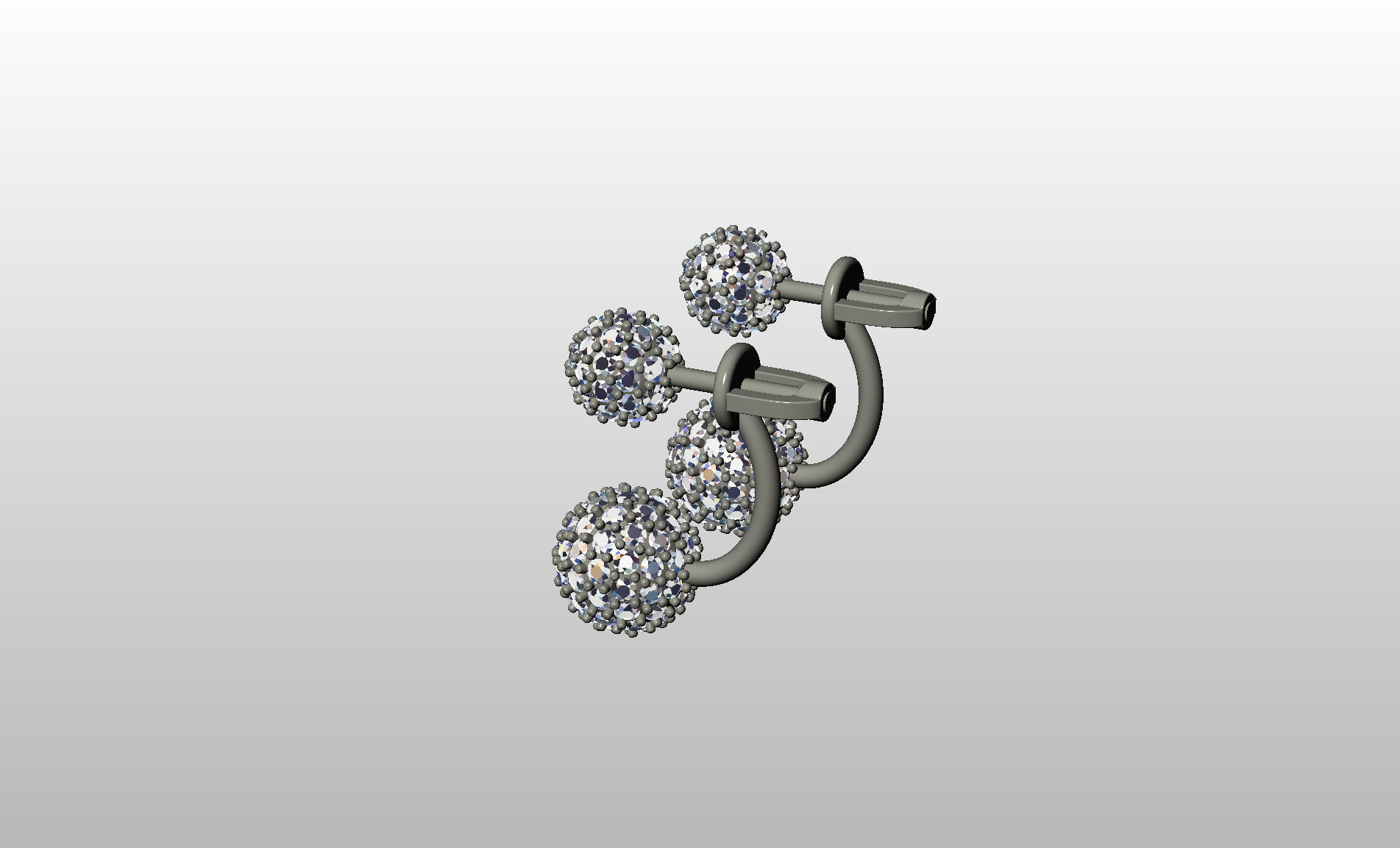 Earrings studs balls jacks 3D print model_24