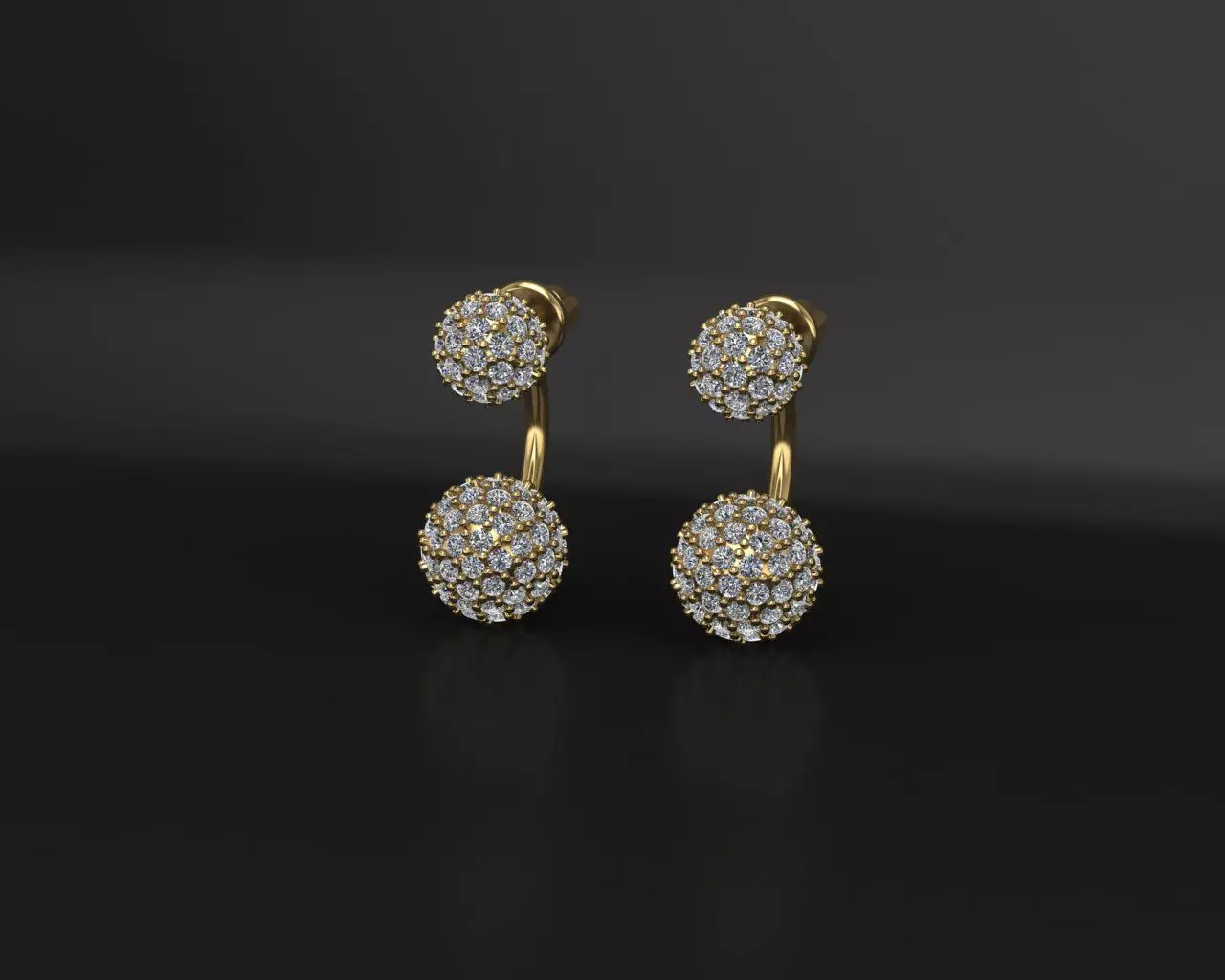 Earrings studs balls jacks 3D print model_0