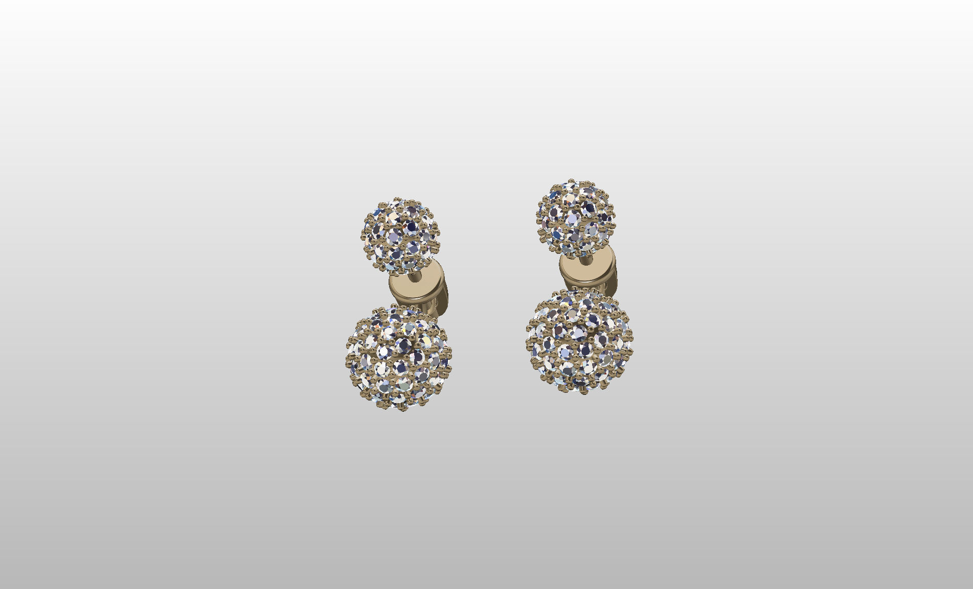 Earrings studs balls jacks 3D print model_40