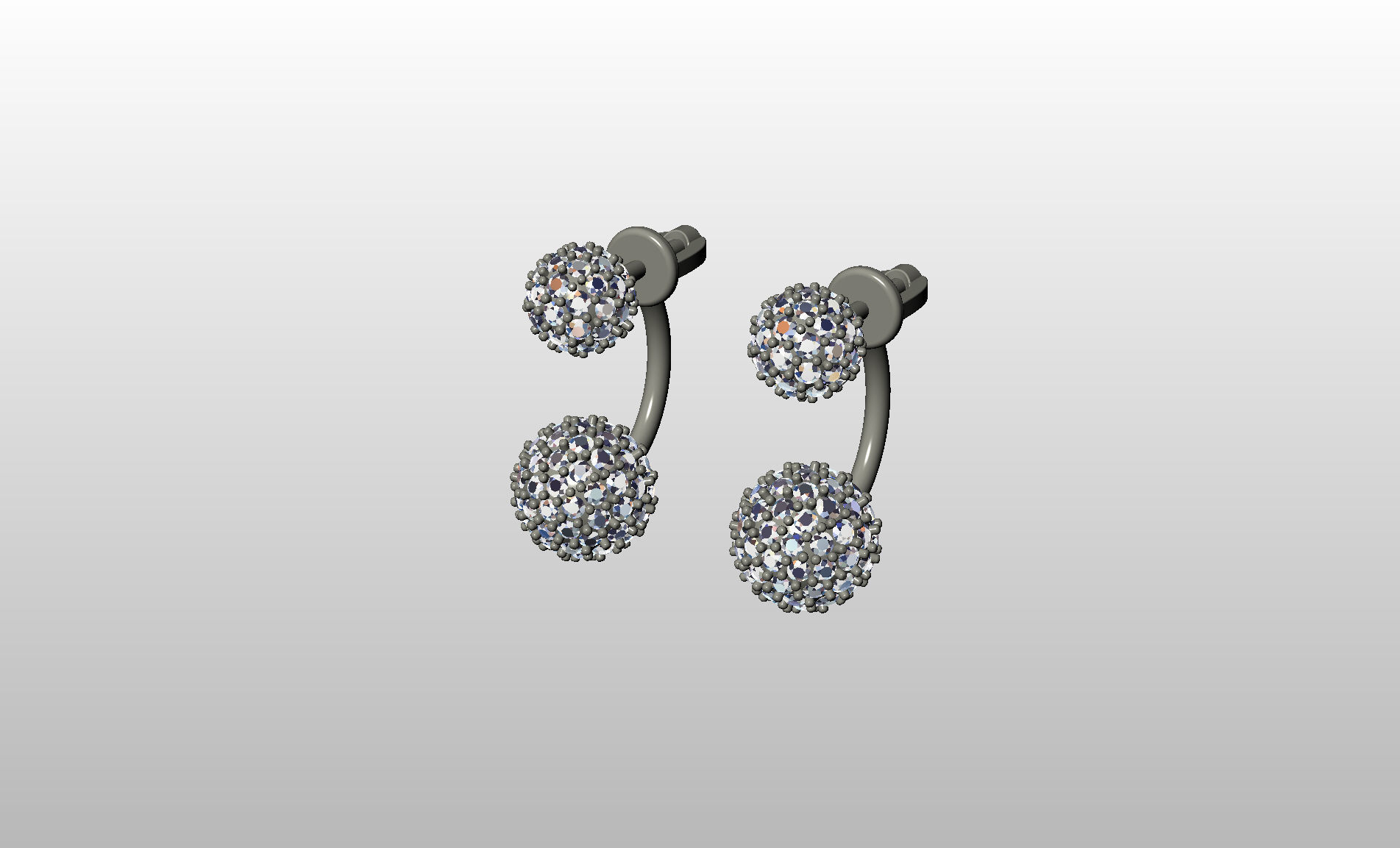 Earrings studs balls jacks 3D print model_10