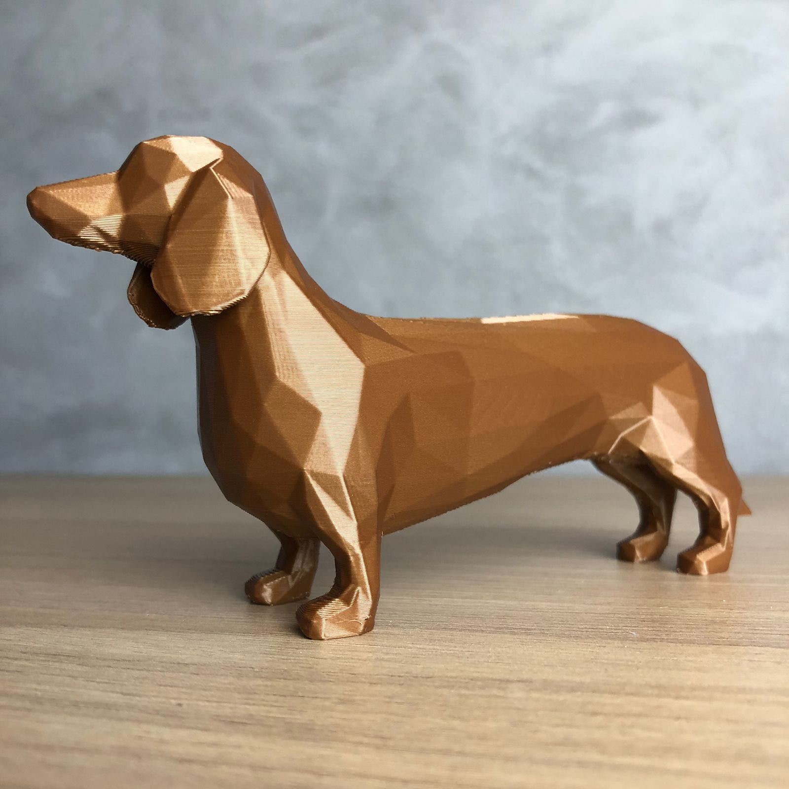 Low Poly Dachshund 3D print model_1