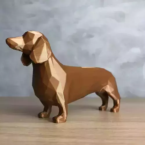 Low Poly Dachshund 3D print model