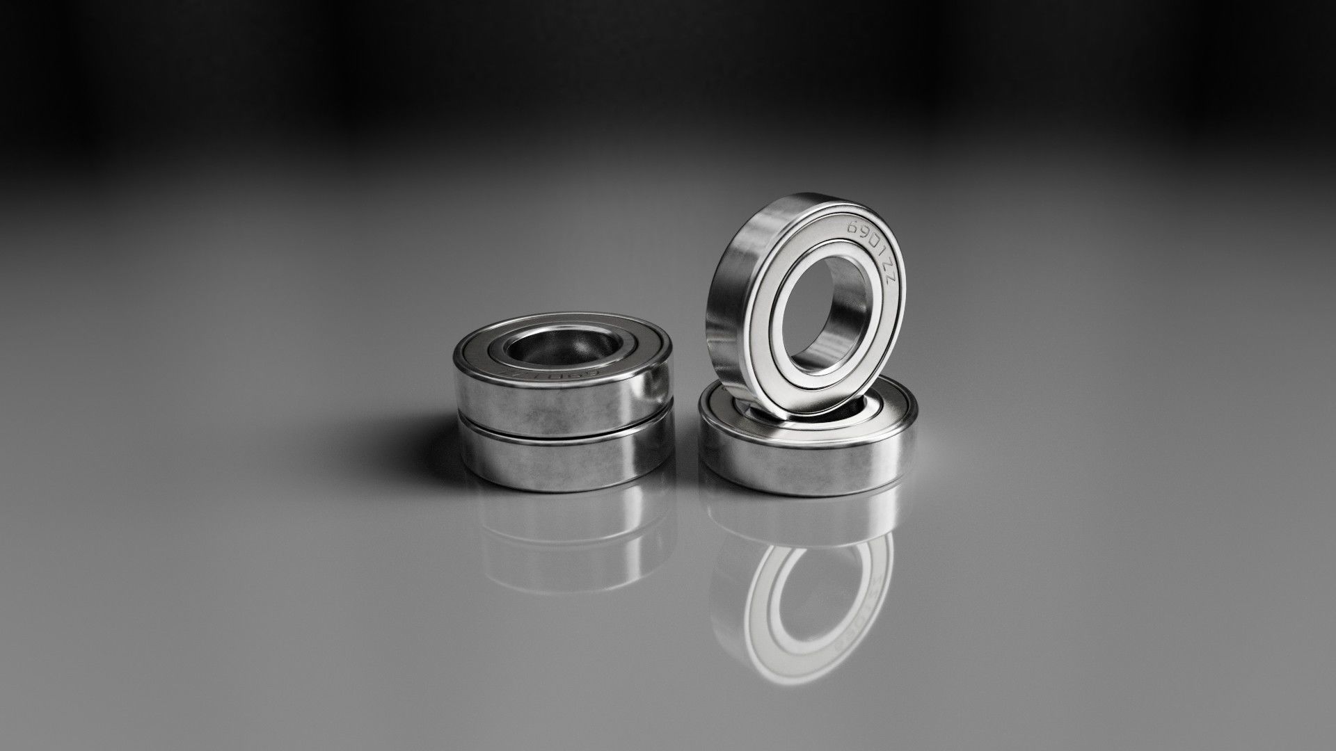 Cartridge Bearing 6901ZZ Low-poly 3D model_5