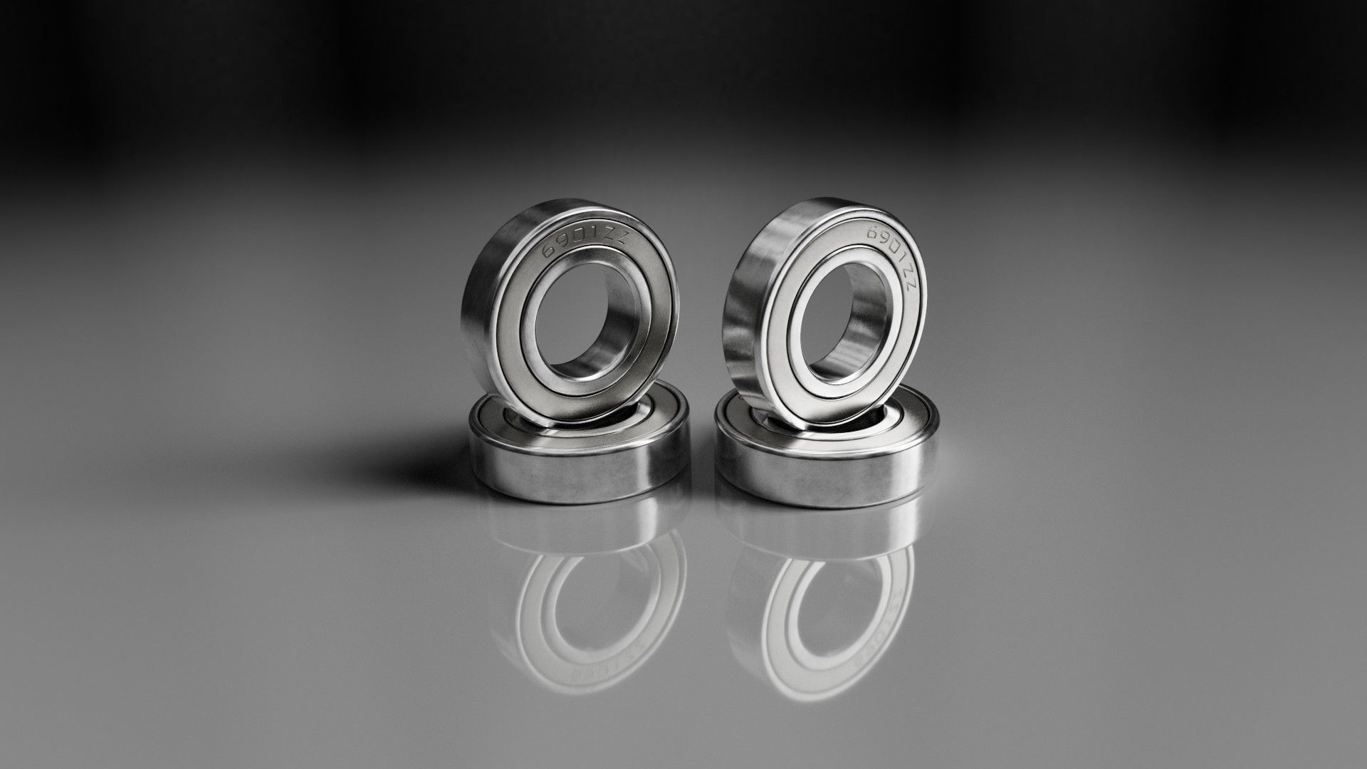 Cartridge Bearing 6901ZZ Low-poly 3D model_2