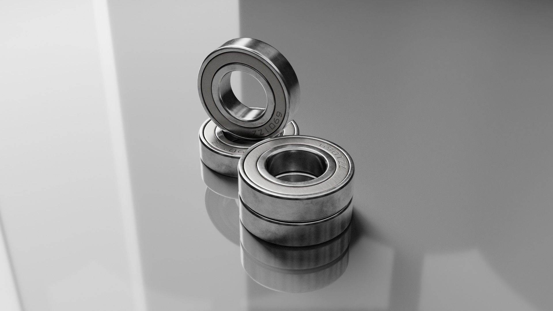 Cartridge Bearing 6901ZZ Low-poly 3D model_3