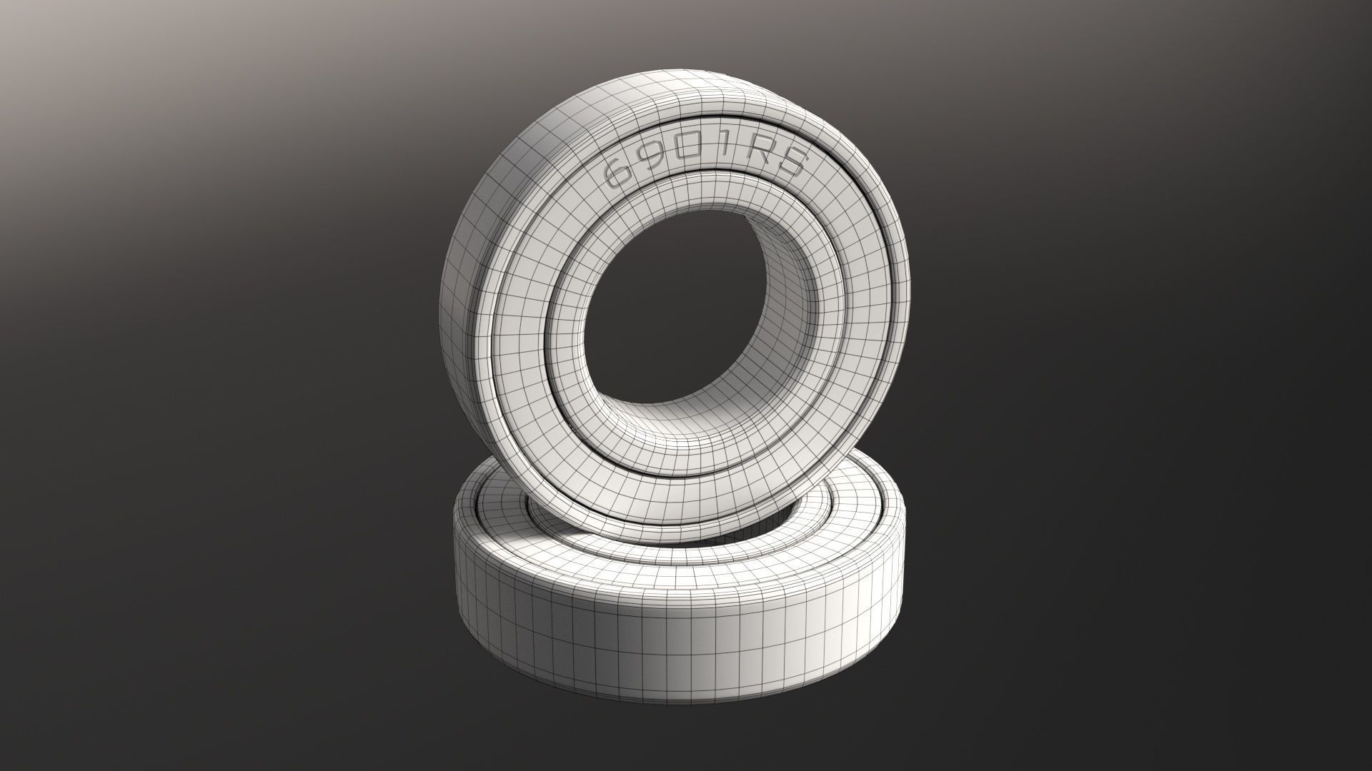 Cartridge Bearing 6901ZZ Low-poly 3D model_7