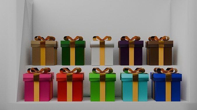 Gift Box Low-poly 3D model