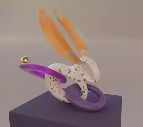 Abstract rabbit sculpture 3D model