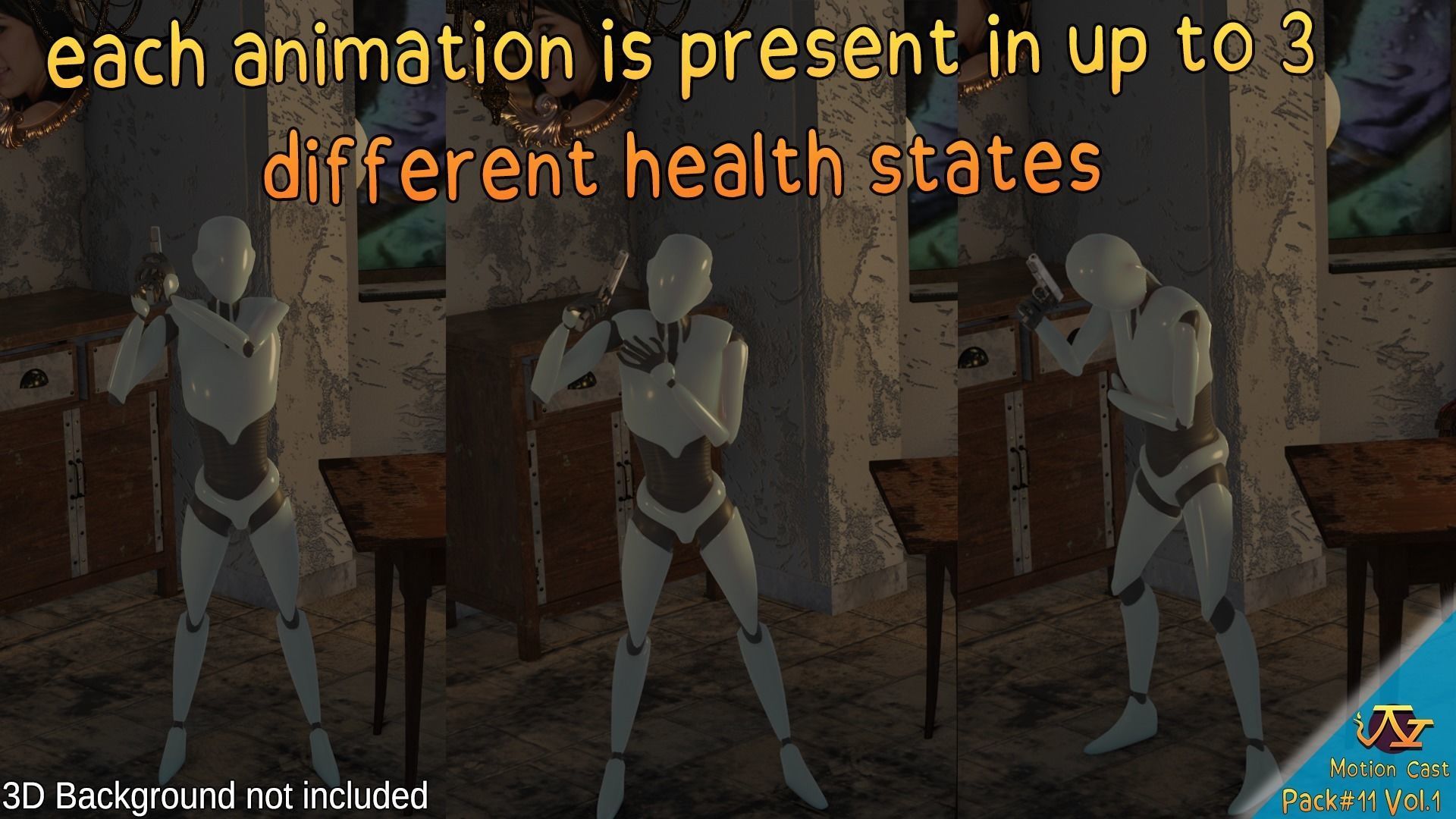 Classic 3D Survival Horror animations - Motion Cast11 Vol1 3D model_3