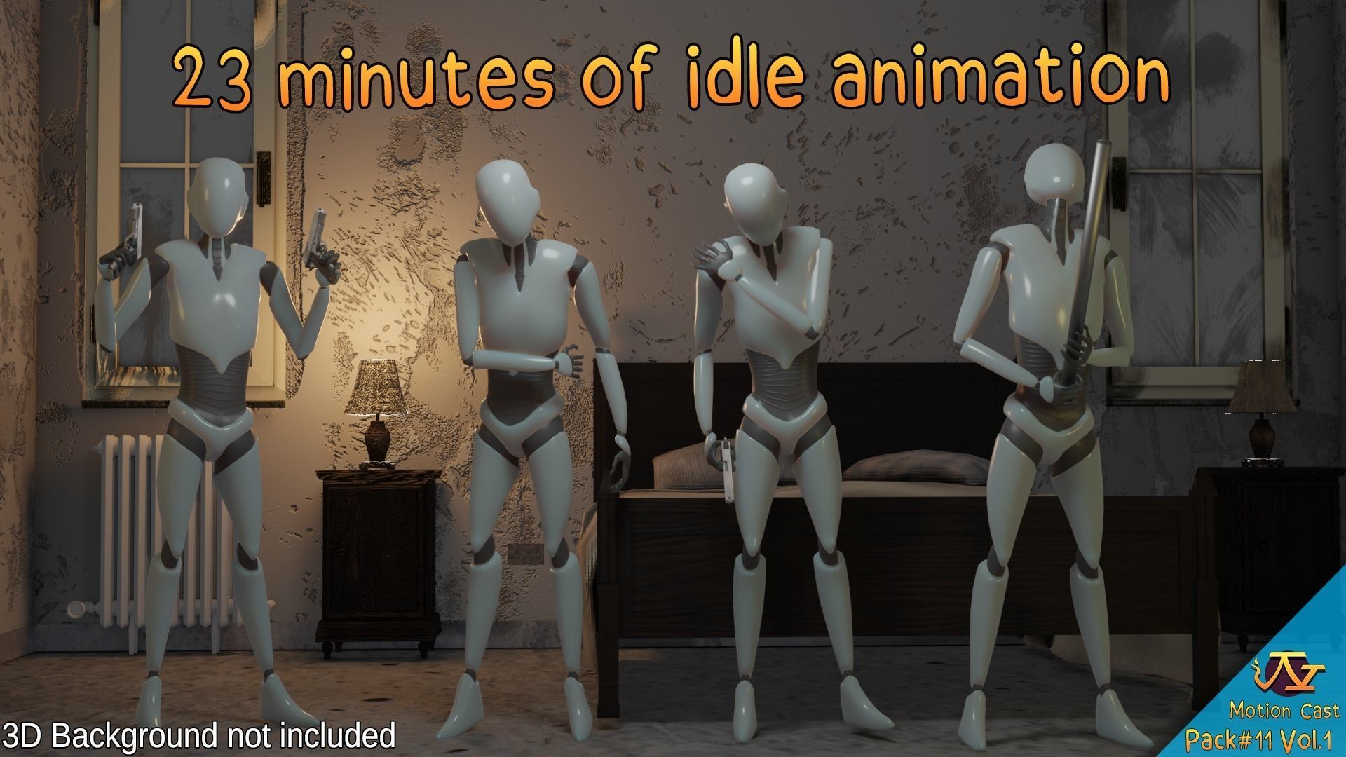 Classic 3D Survival Horror animations - Motion Cast11 Vol1 3D model_4