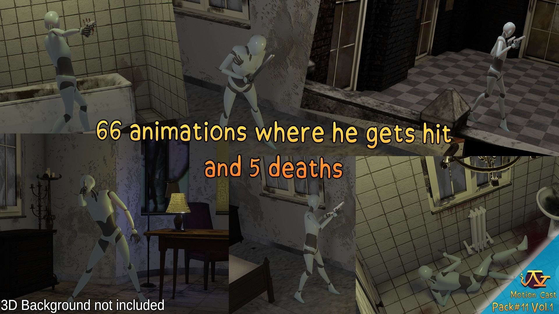 Classic 3D Survival Horror animations - Motion Cast11 Vol1 3D model_8