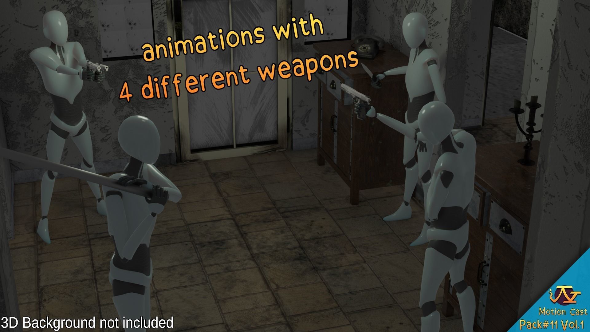 Classic 3D Survival Horror animations - Motion Cast11 Vol1 3D model_5