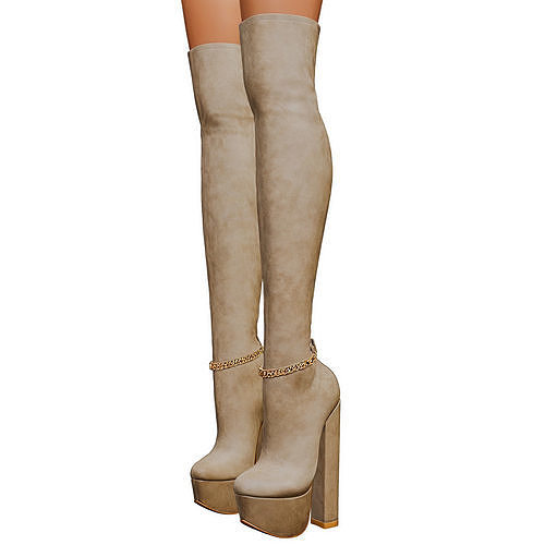 Women Boots High Heels 3D model