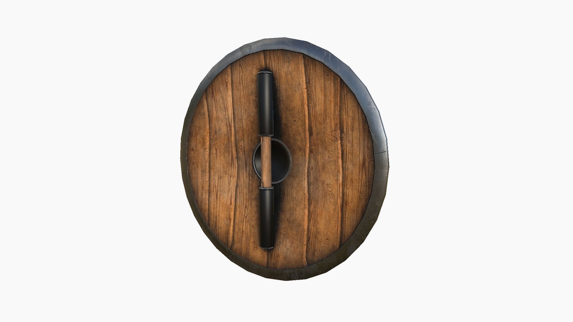 Viking Shield A25 White Stripe - Character Weapon Design Low-poly 3D model_2