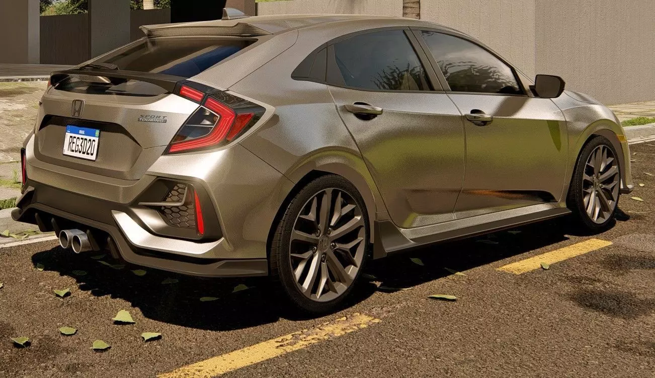 Honda Civic car scene in lumion 3D model 3D model 3D model Low-poly 3D model_0