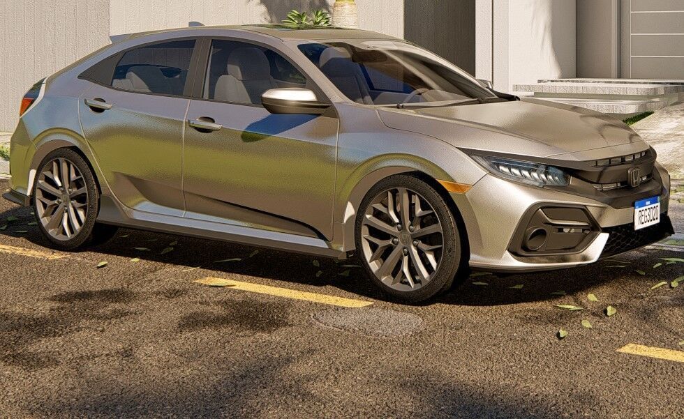 Honda Civic car scene in lumion 3D model 3D model 3D model Low-poly 3D model_5