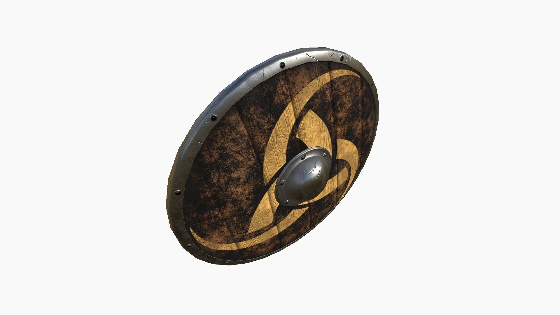 Viking Shield A24 Horns of Odin - Character Weapon Design Low-poly 3D model_3