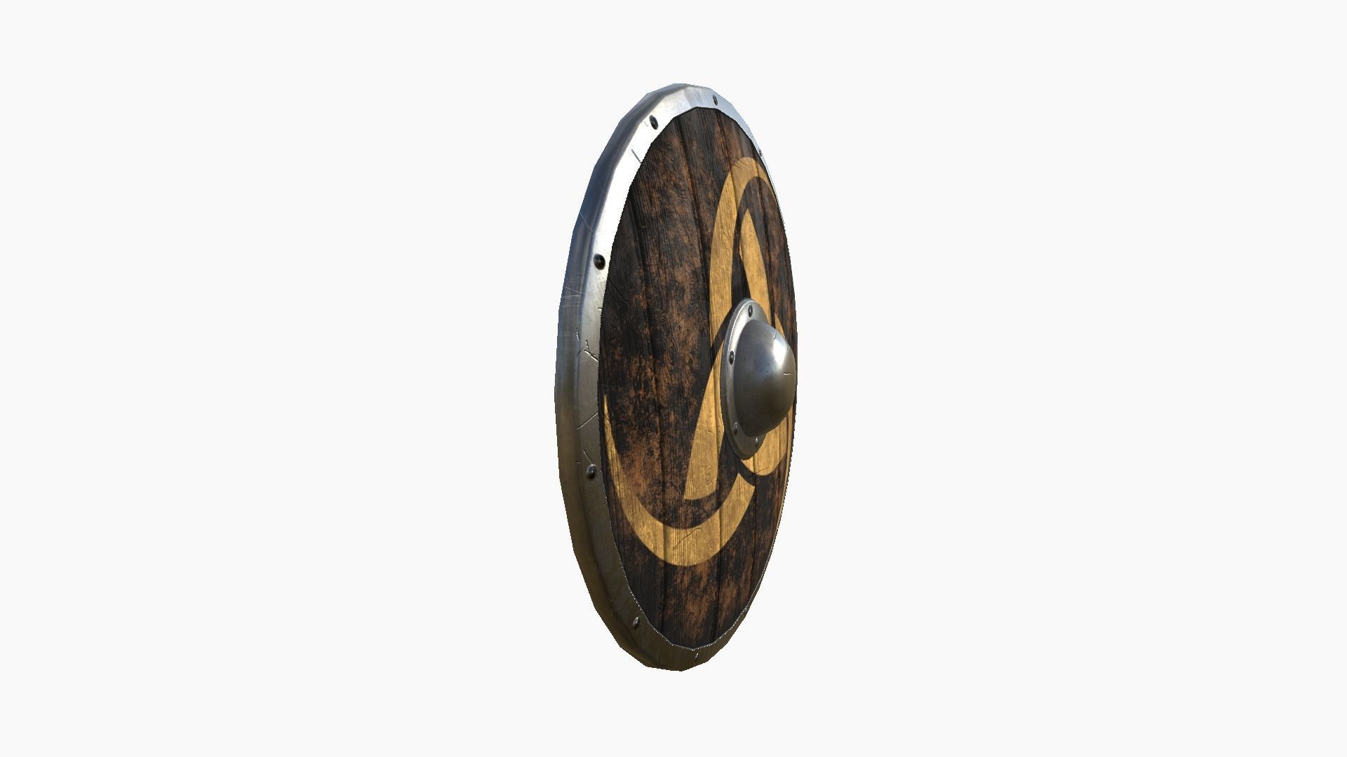 Viking Shield A24 Horns of Odin - Character Weapon Design Low-poly 3D model_4