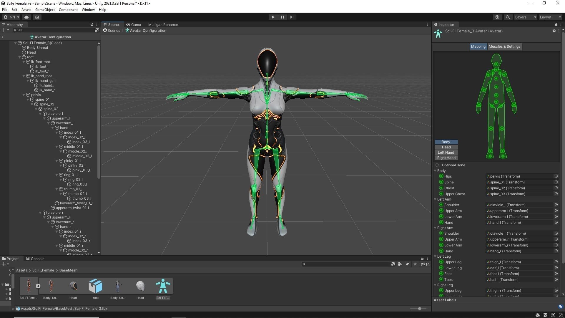 Sci-Fi Female 3 Low-poly 3D model_17