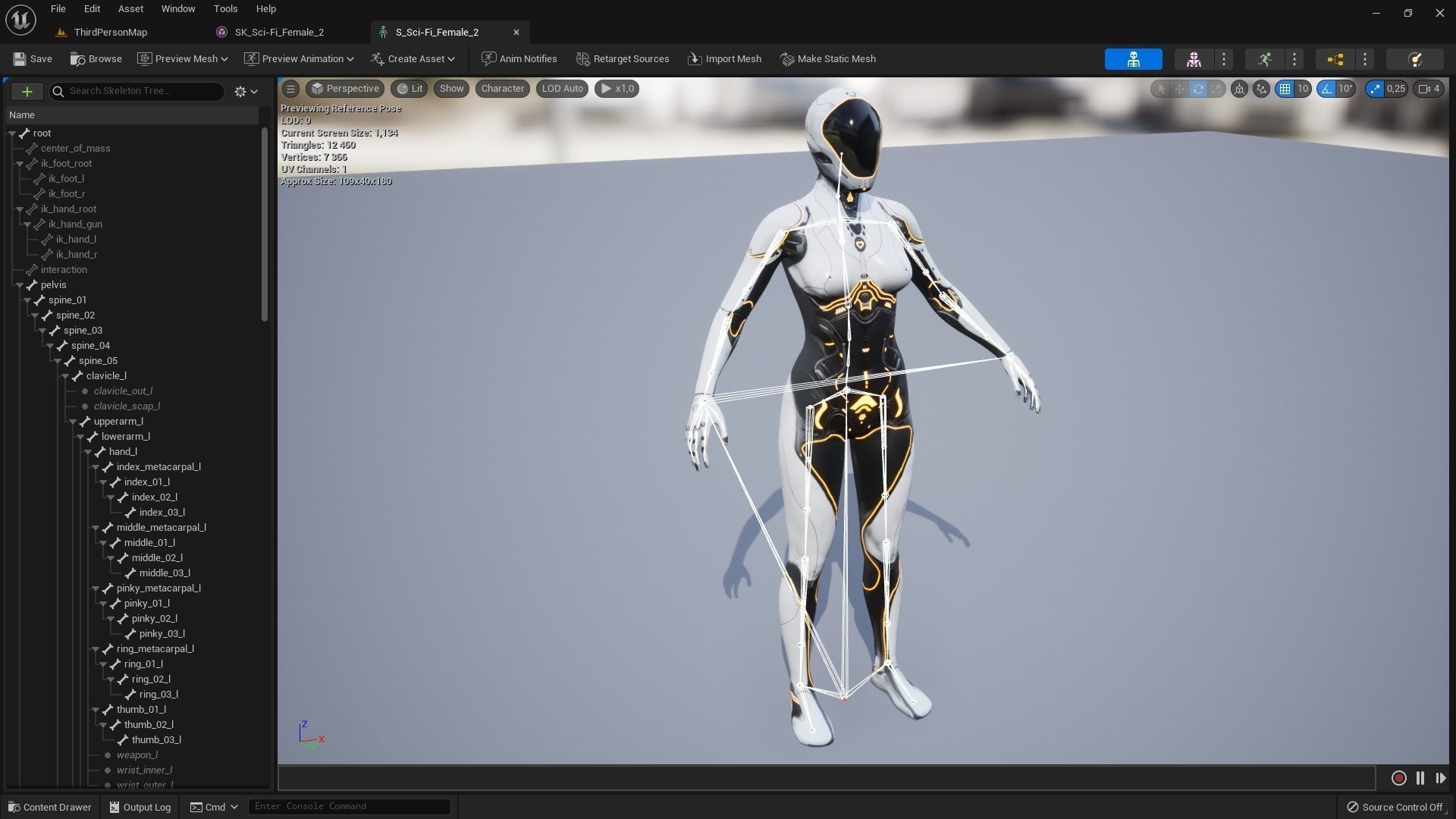 Sci-Fi Female 3 Low-poly 3D model_14