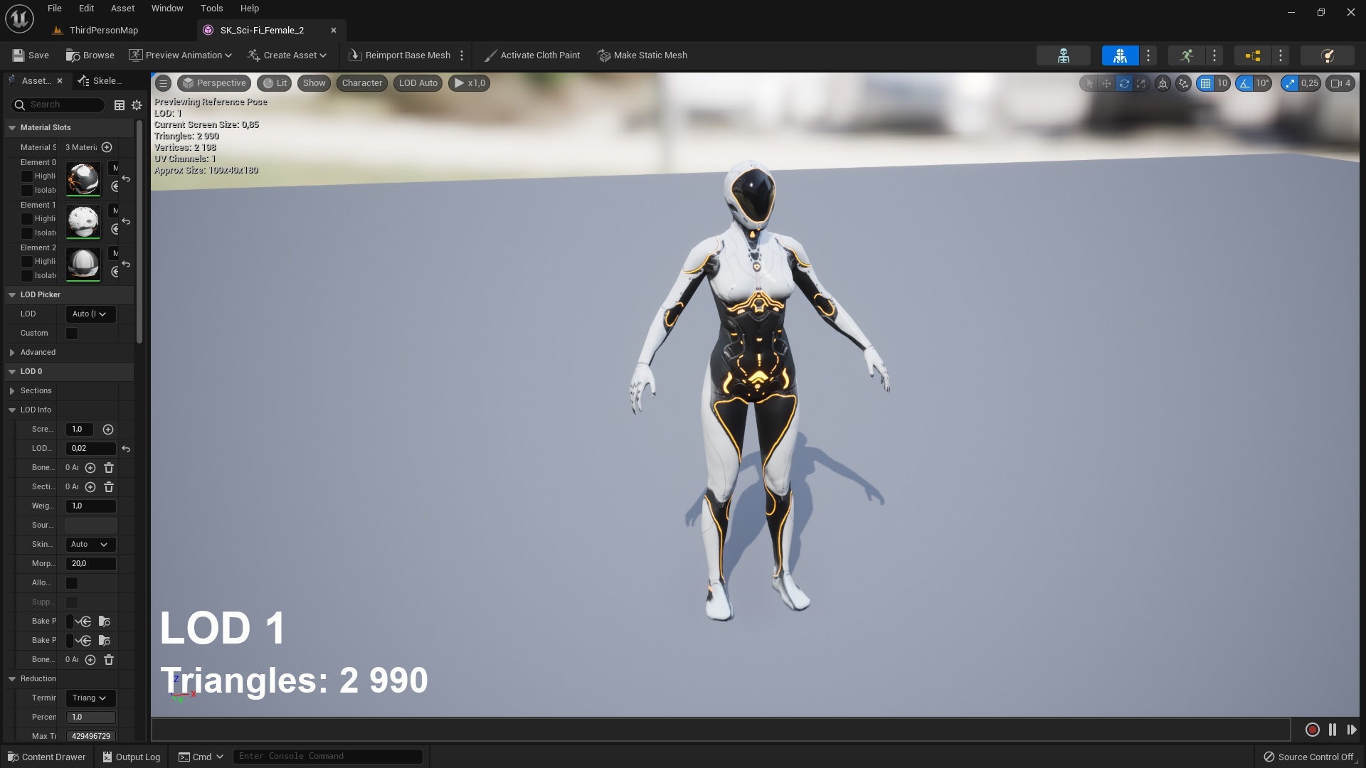Sci-Fi Female 3 Low-poly 3D model_10