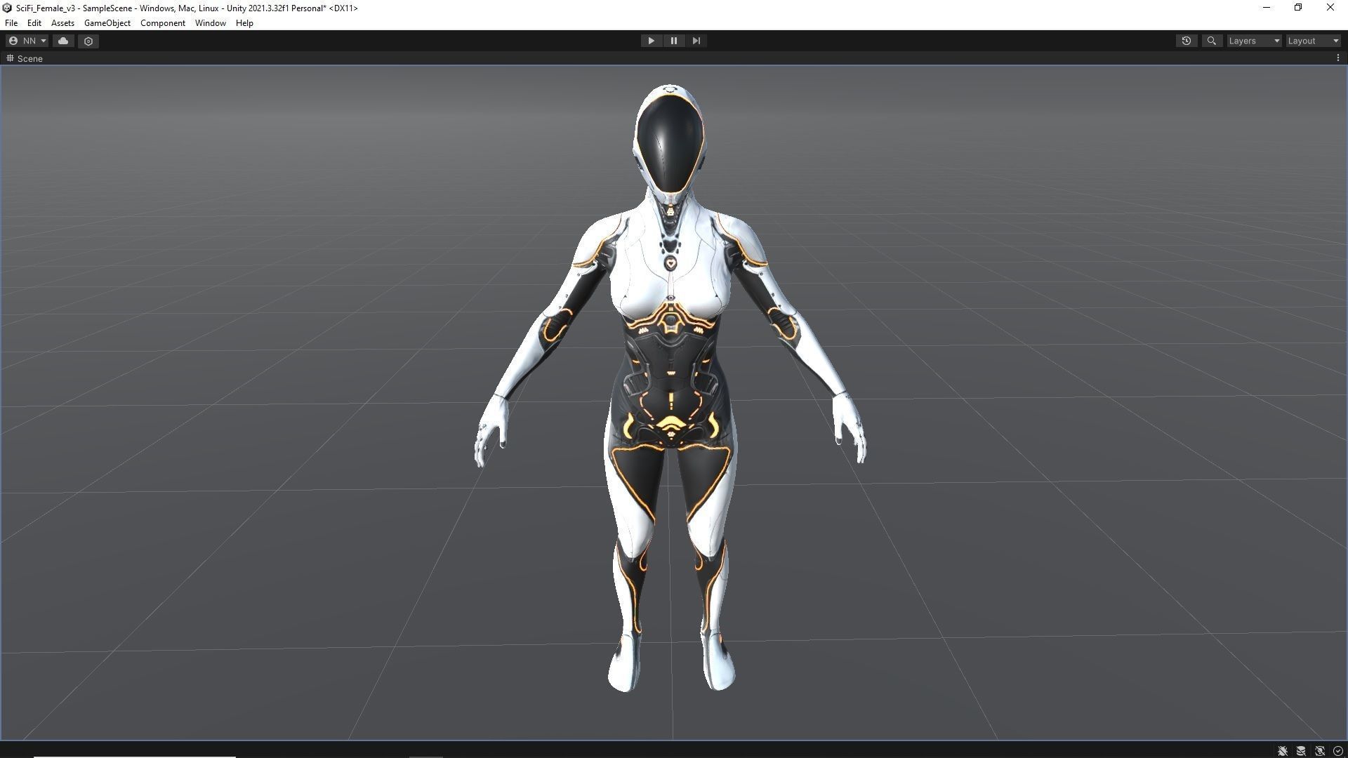 Sci-Fi Female 3 Low-poly 3D model_15