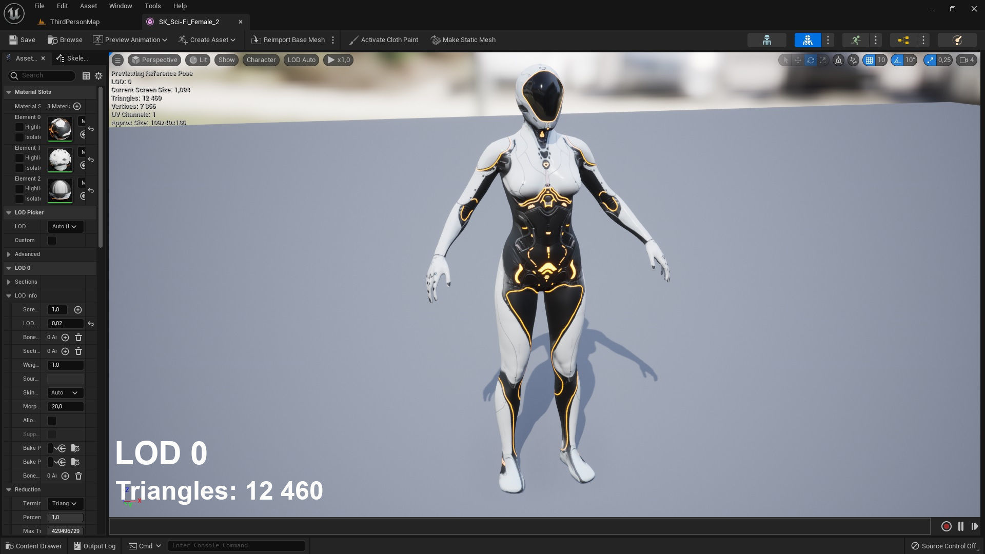 Sci-Fi Female 3 Low-poly 3D model_9