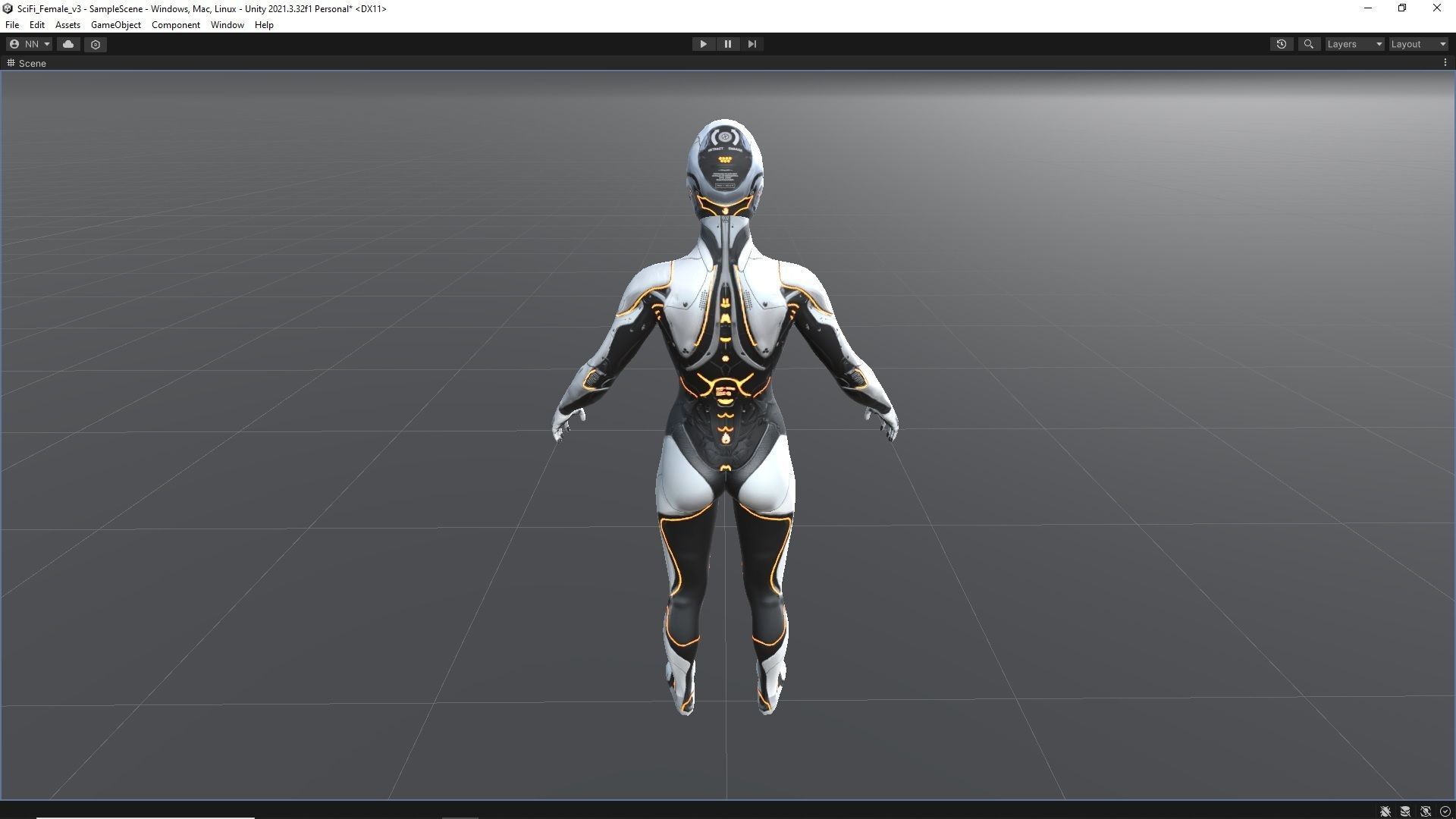 Sci-Fi Female 3 Low-poly 3D model_16