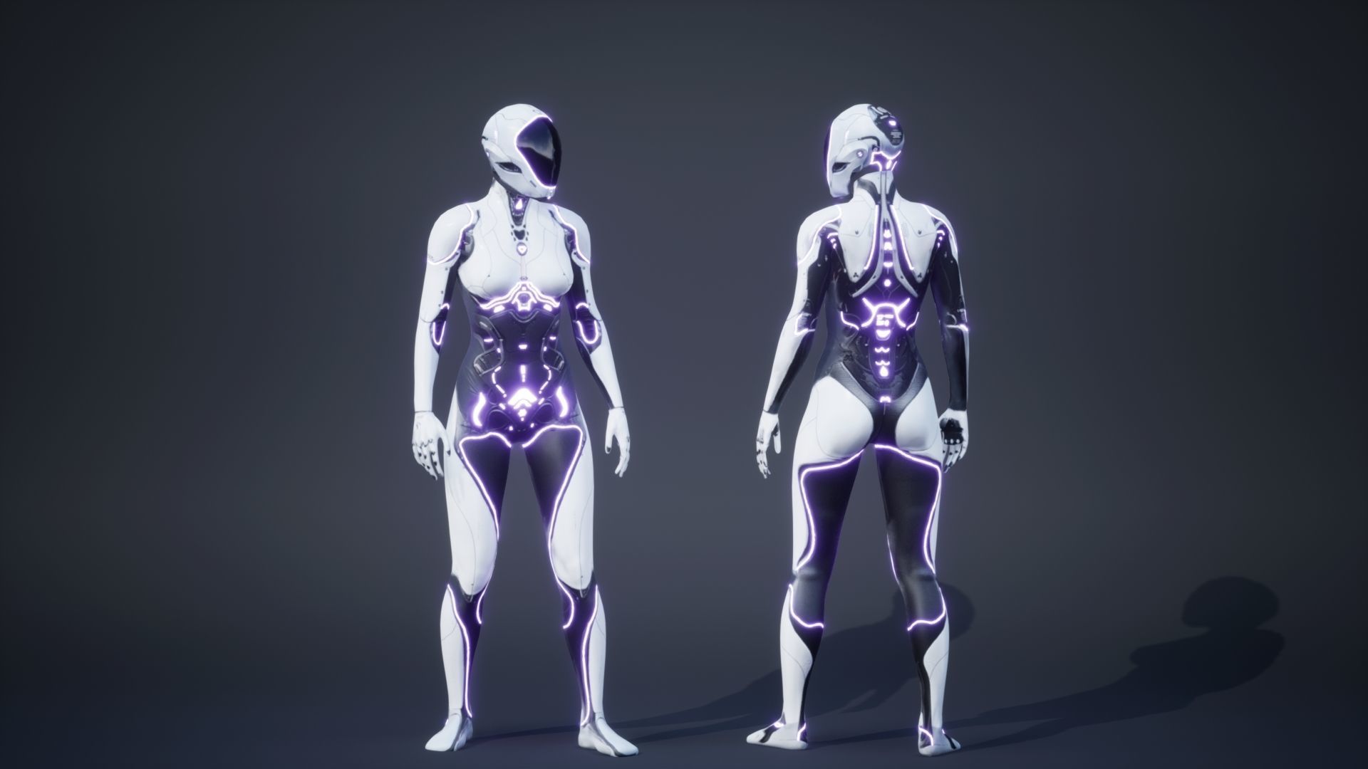 Sci-Fi Female 3 Low-poly 3D model_6