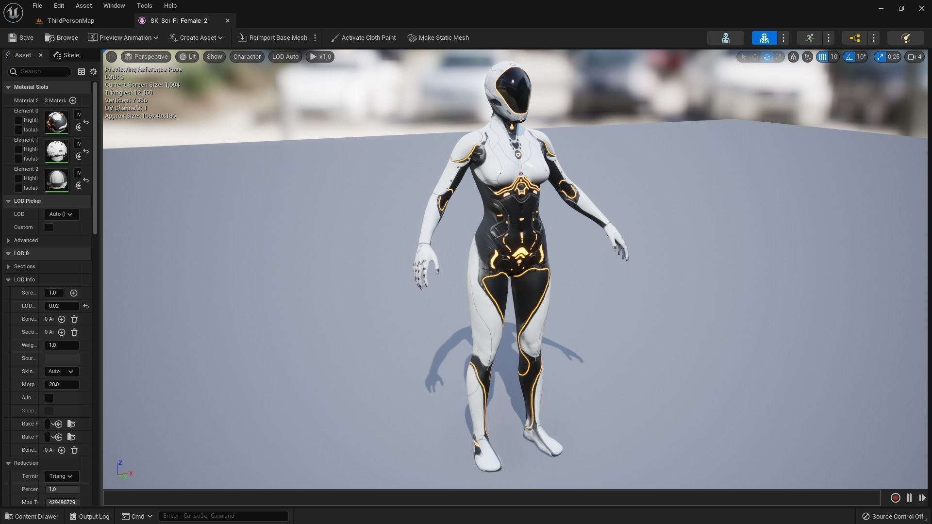Sci-Fi Female 3 Low-poly 3D model_13