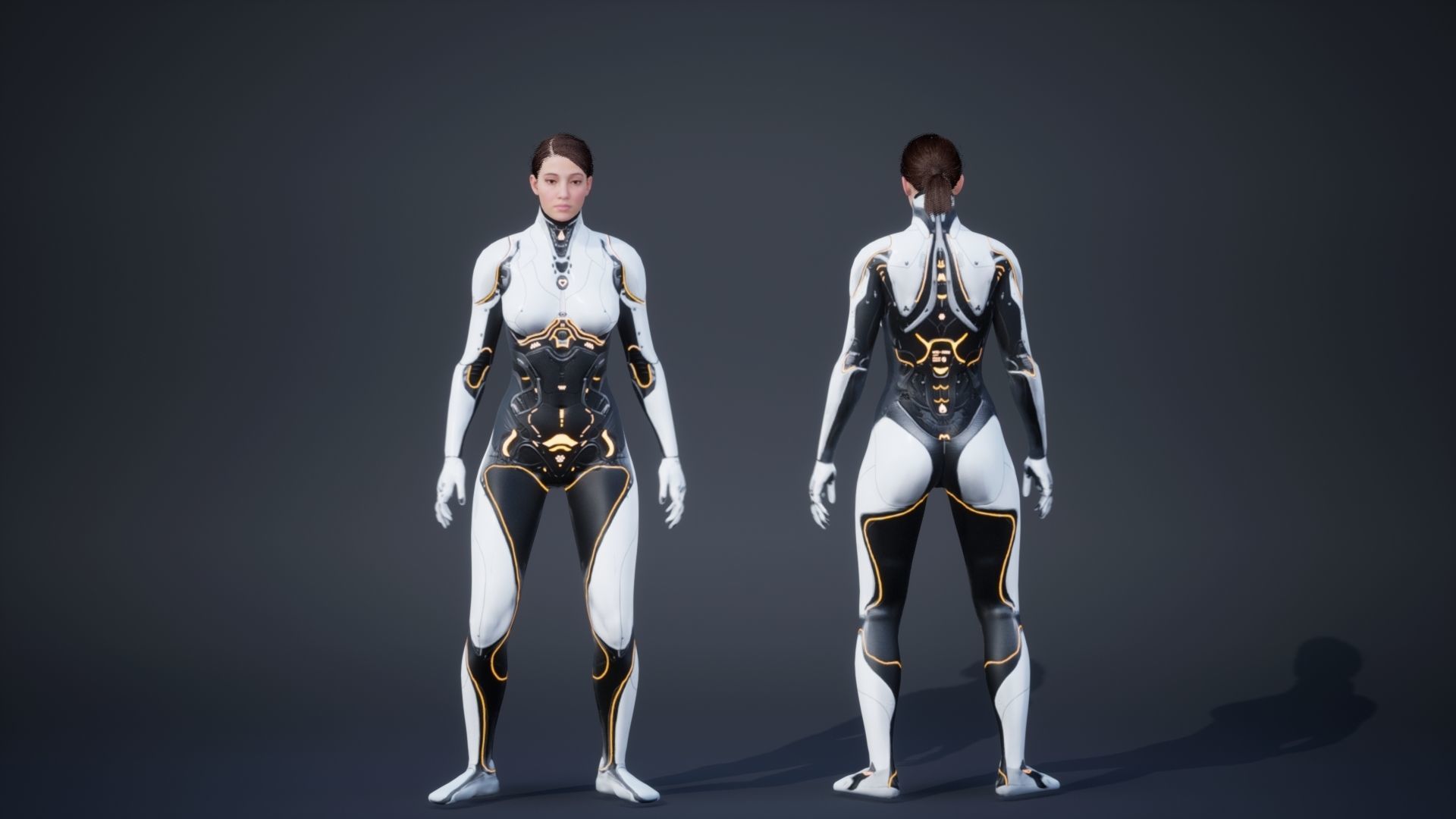 Sci-Fi Female 3 Low-poly 3D model_4