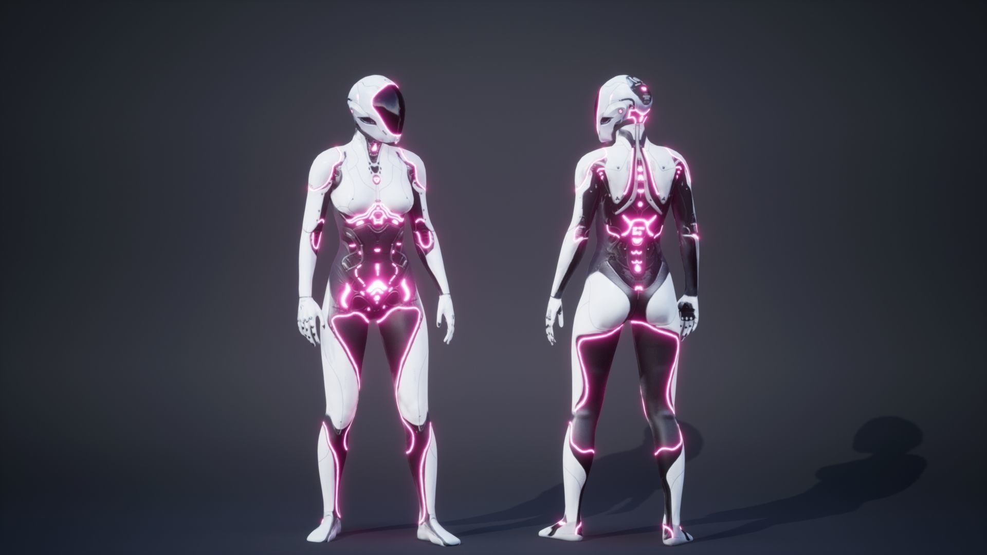 Sci-Fi Female 3 Low-poly 3D model_8