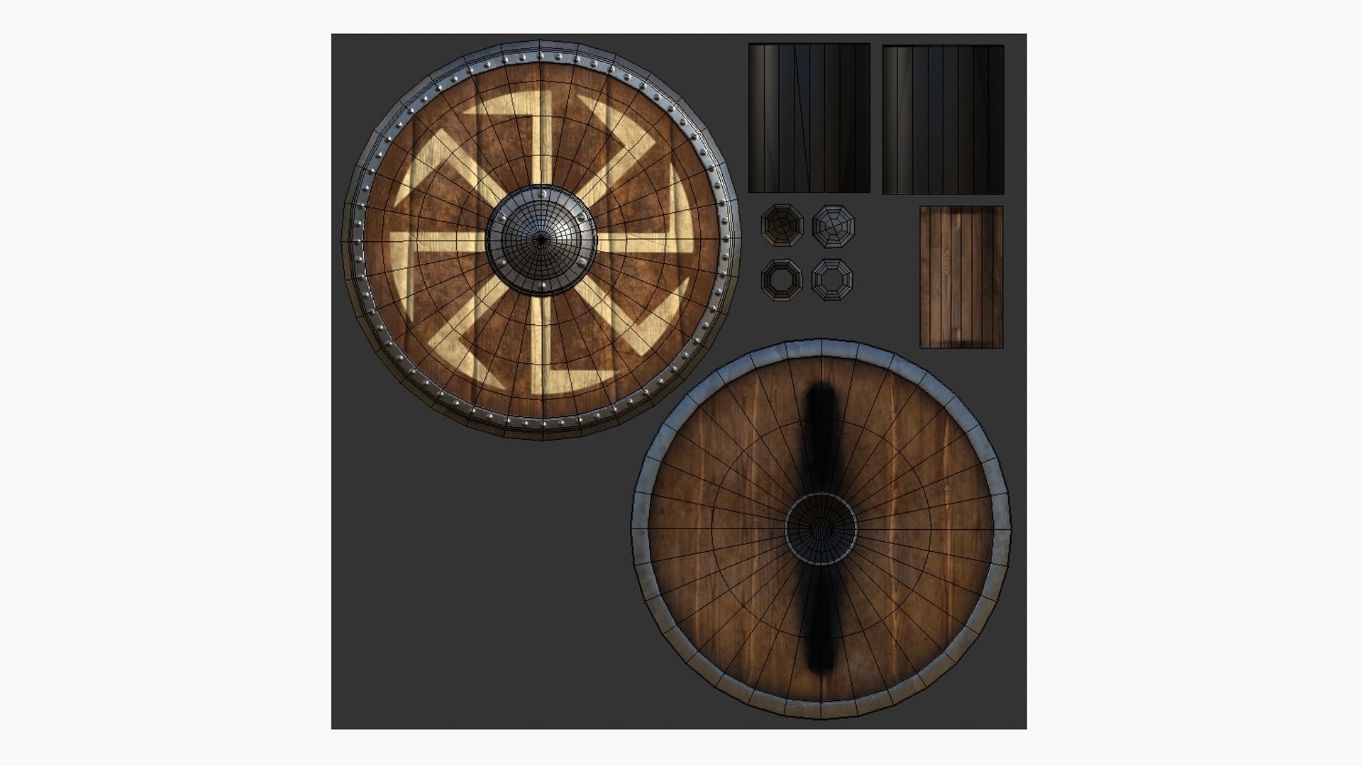 Viking Shield A22 Kolovrag - Character Weapon Design Low-poly 3D model_5