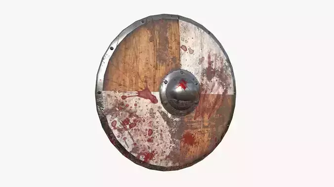 Viking Shield A20 Bloody - Character Weapon Design Low-poly 3D model
