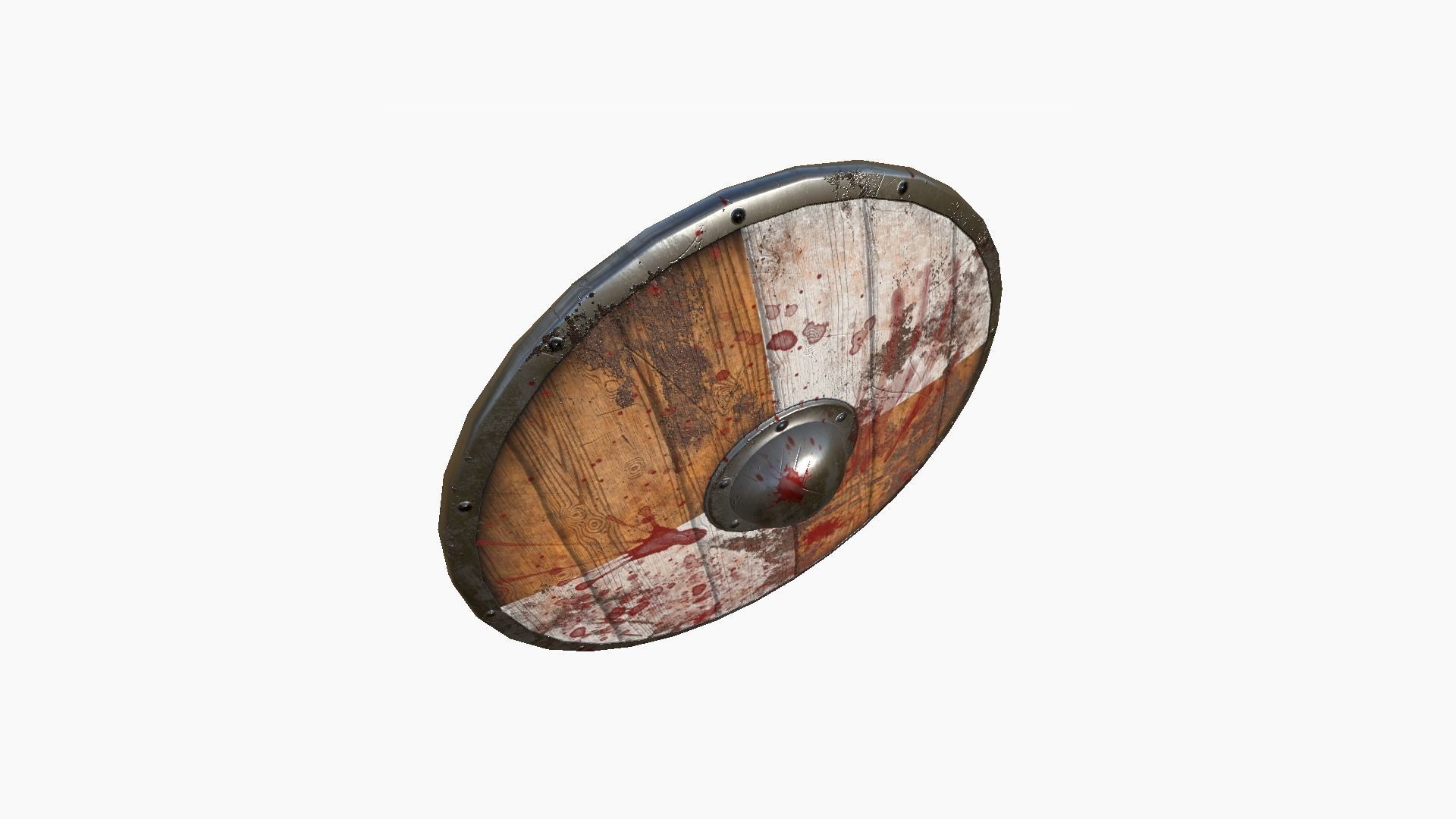 Viking Shield A20 Bloody - Character Weapon Design Low-poly 3D model_3