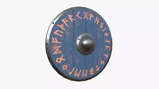 Viking Shield A17 Runes - Character Weapon Design Low-poly 3D model