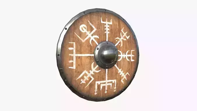 Viking Shield A16 Vegvisir - Character Weapon Design Low-poly 3D model